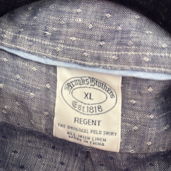 Brooks Brothers Linen Regent Button Down Blue Sz XL - Picture 6 of 7